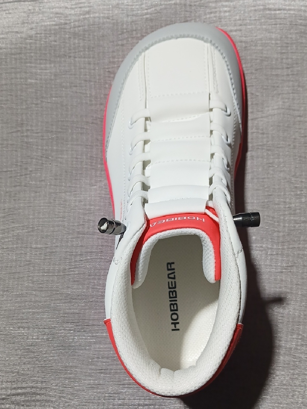 Hobibear White & Coral Lace-Up Sneaker